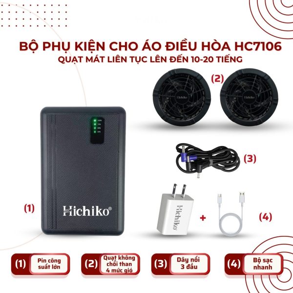 BỘ PIN & QUẠT ÁO ĐIỀU HÒA Hichiko HC7106