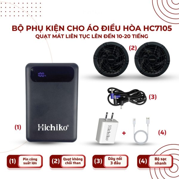 BỘ PIN & QUẠT ÁO ĐIỀU HÒA Hichiko HC7105