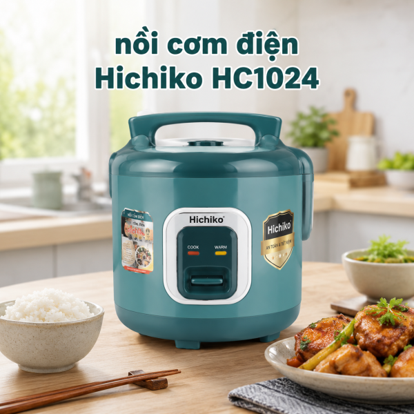 Nồi cơm điện Hichiko HC1204 – Nhỏ gọn nhưng “có võ”, nấu ngon từng bữa