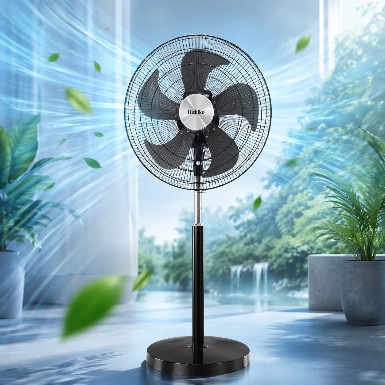 Quat tran trong khong gian xanh mat